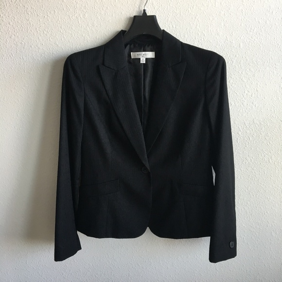 Nine West Jackets & Blazers - NINE WEST One Button Black Striped Blazer Size 8